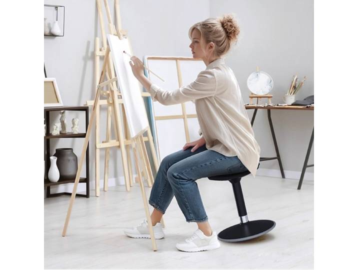 Chaise de selle 360 ° Tabouret d'équitation pivotant et ergonomique, tabouret de bar réglable en hauteur, chaise de bureau debout Anti-Fatigue ‌