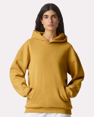 American Apparel RF498 ReFlex Fleece Hoodie Sweatshirt in Mustard size 2XL   Cotton/Polyester Blend