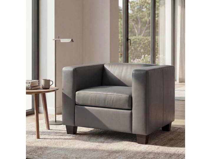 Sessel Loungesessel Lille, Kunstleder Kunstleder, dunkelgrau