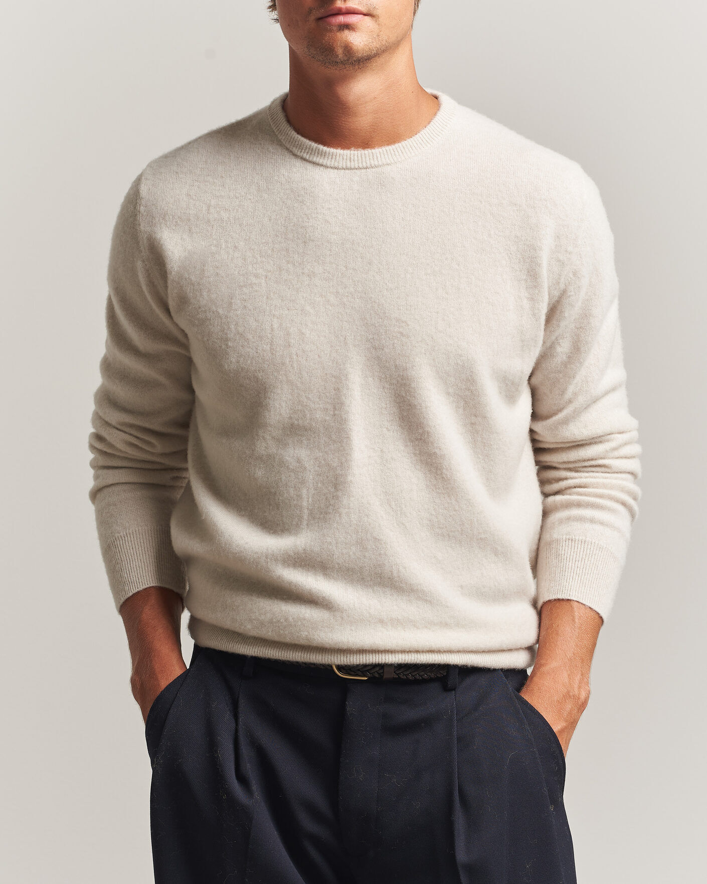 Massimo Alba Kane Brushed Cashmere Sweater Magnolia men XL Beige
