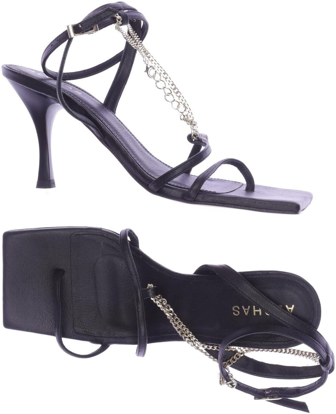 Alohas Damen Sandalen, Schwarz, Gr. EU 38, Leder - Second Hand