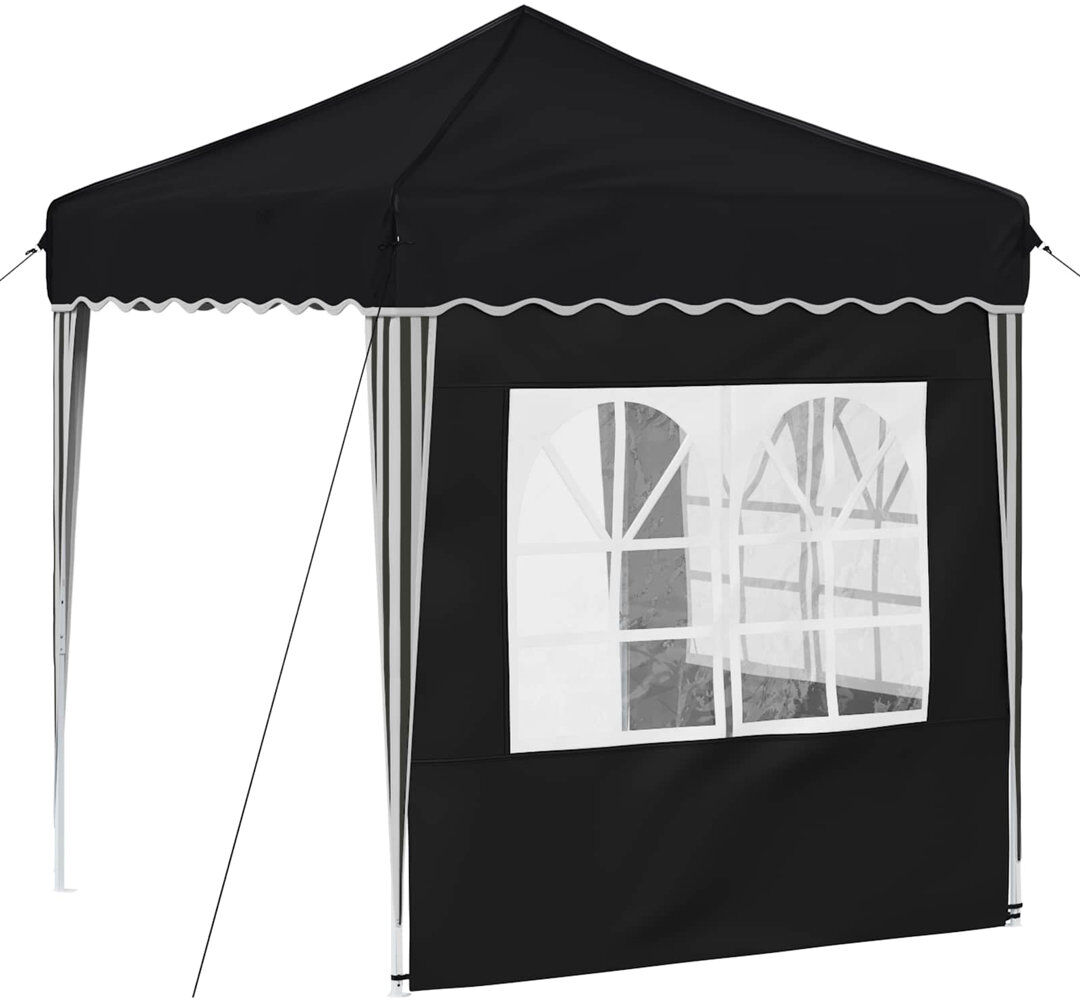 Vidaxl Pop-Up Party Tent Oxford Fabric Canopy Event Shelter Outdoor Gazebo Black 195cm W x 195cm D