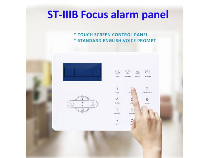 Alarme antivol sans fil 4G 433 MHz Focus Meian ST-IIIB avec écran tactile, contrôle en temps réel via application (français/anglais) pour réseaux GSM/PSTN