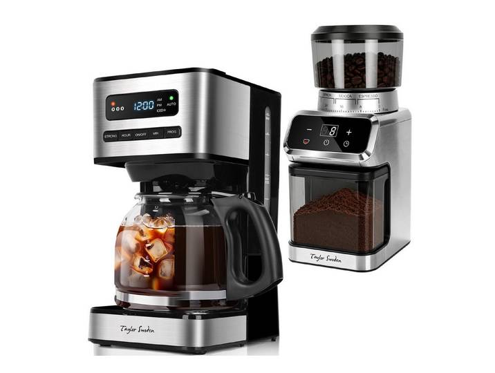 Taylor Swoden Filterkaffeemaschine Eiskaffee-Modus Kaffeemaschine, 1.8l Kaffeekanne, Wiederverwendbarem Filter, 1,8L, 24H Timer, Eiskaffee-Modus, 3 Stärkeauswahl Kaffeemaschine