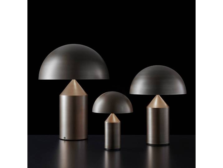 Oluce Designer Tischlampe Atollo, bronze / altmessing, für Wohn- / Esszimmer, Aluminium, Design, Tischlampe