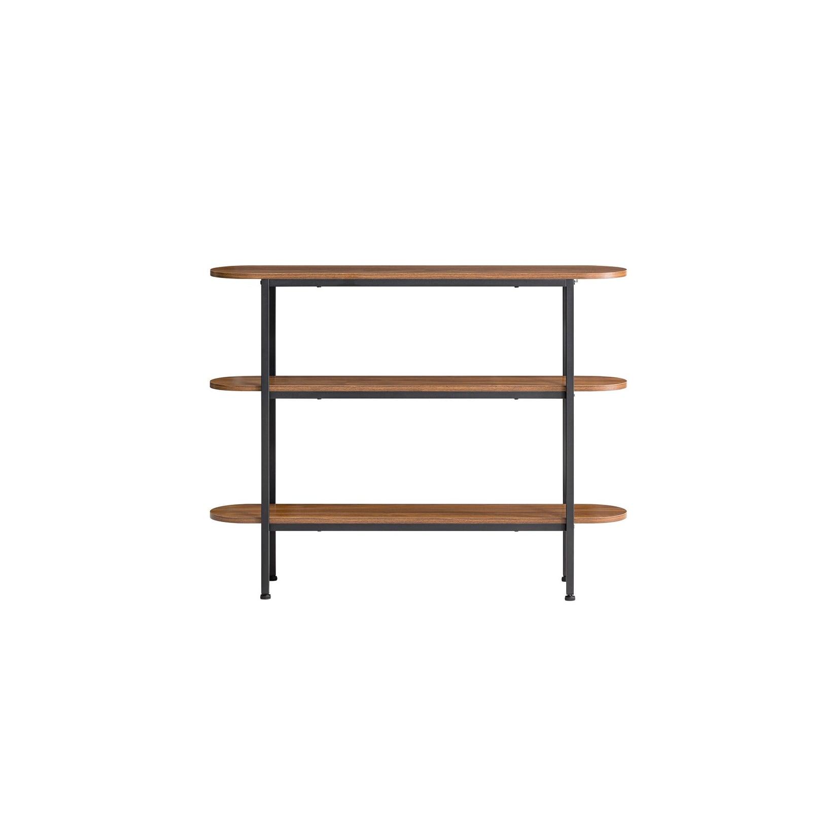 SoBuy Konsolentisch Flur mit 3 Regalböden Braun 110x25x85cm Industriell