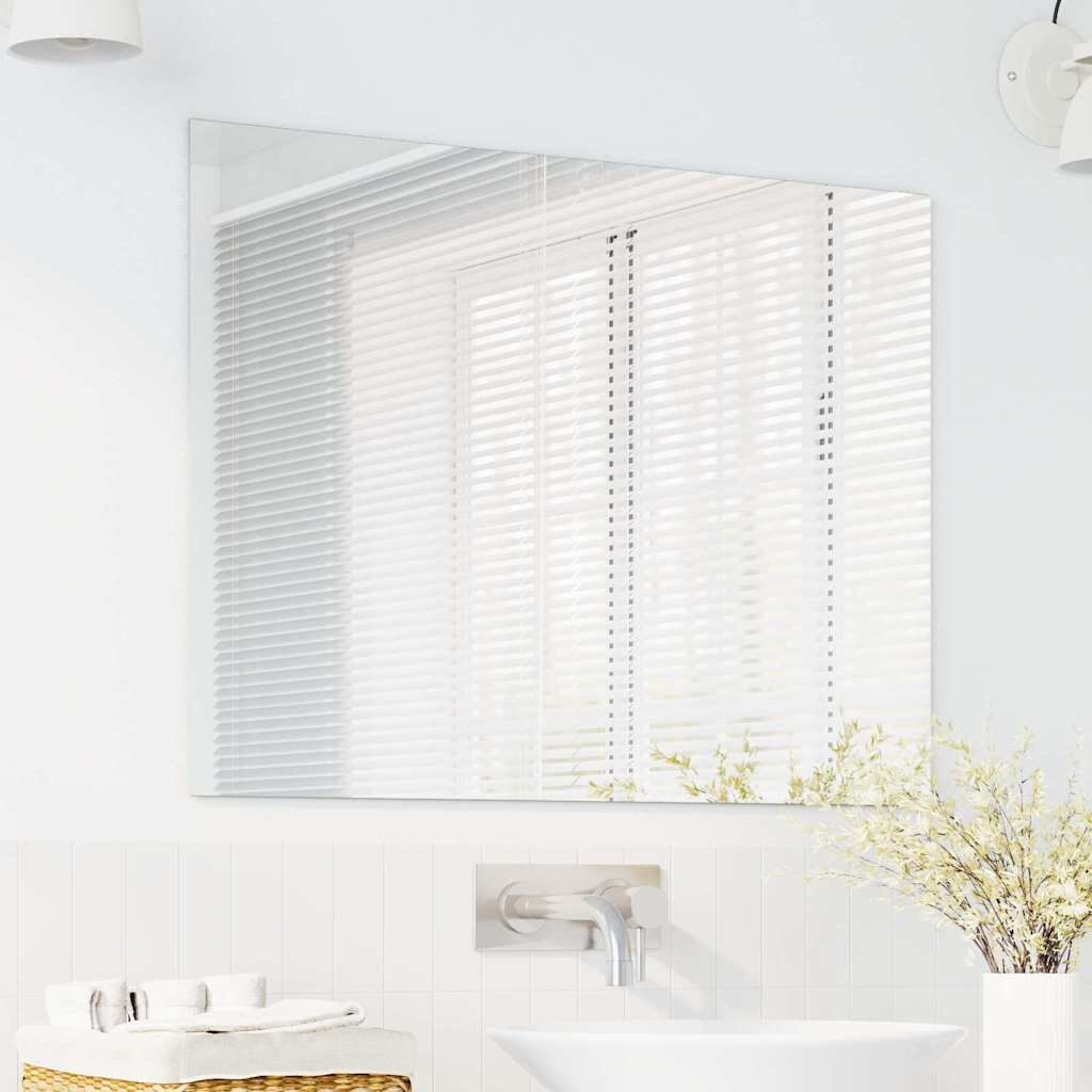 Metro Wall Mirror Tempered Glass Modern Living Room Bathroom Decor For Indoor 60 cm H x 80 cm W