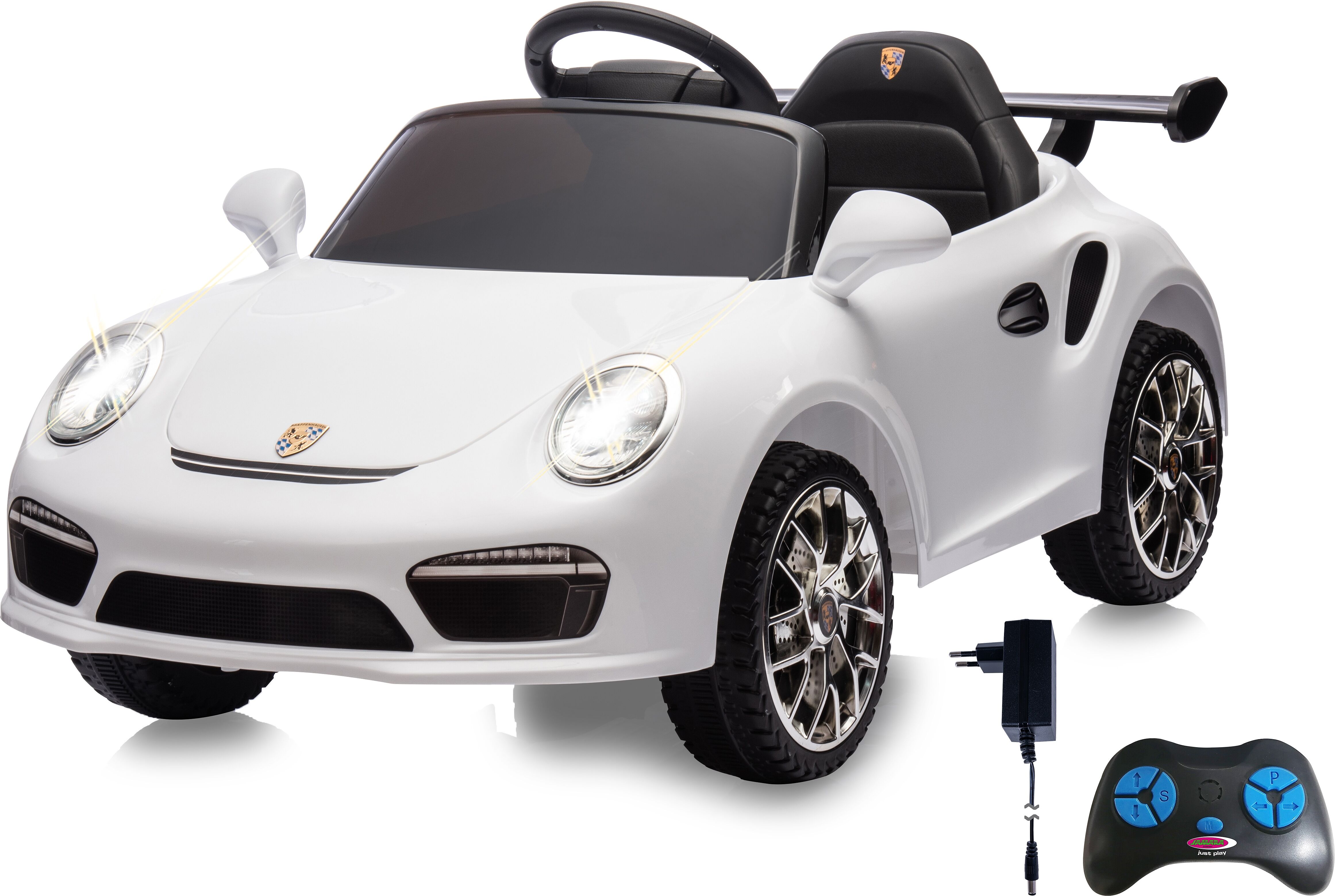 Elektro-Kinderauto JAMARA "Ride-on RUF CTR3 Club Sport weiß, 2,4GHz, Li-Power 12.6", weiß, Elektro-Kinderfahrzeuge, KinderB:58cm H:49cm T:105cm, Elektro-Kinderauto, mit Licht und Sound, B:58cm H:49cm T:105cm