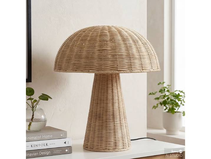 Tischleuchte Molto 35 x 38 x 35cm Braun/Braun Material: Rattan E27