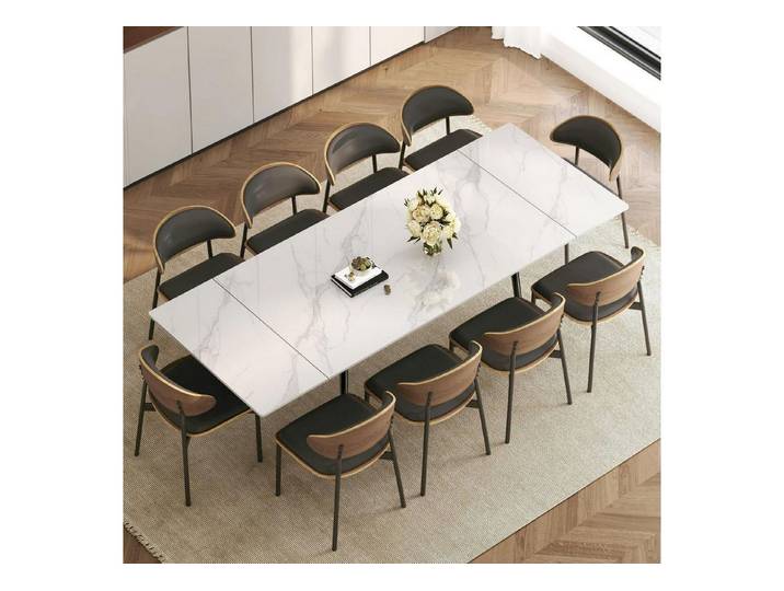 LuxusKollektion Essgruppe Essgruppe Ausziehbar 160 240cm Sinterstein 4 Ein Tisch mit 10 Stühlen
