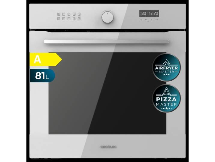 Four encastrable multifonction Cecotec Bolero Hexa AF316000\, couleur blanc verre. Puissance : 3400W\, capacité : 81 litres