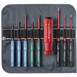 PB Swiss Tools, Schraubenzieher, Classic Slim Schraubenzieher Set (Pozidriv-Kreuzschlitz (PZ), Schlitz)