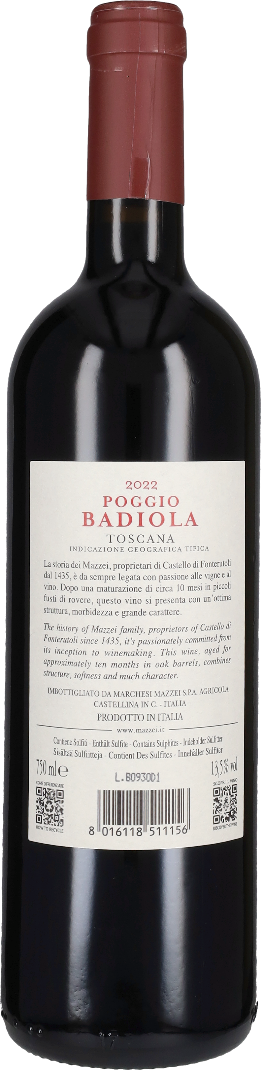 Poggio Badiola Castello di Fonterutoli - Mazzei 2022