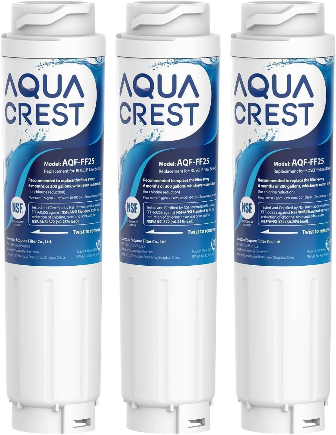 Waterfilter voor koelkast, compatibel met diverse modellen
