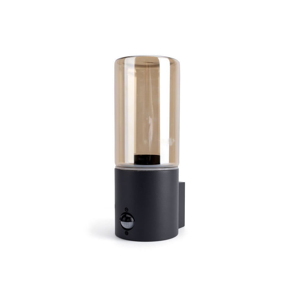 Lyora Winchester Muurlamp met Bewegingssensor - Amber Glas - Zwart