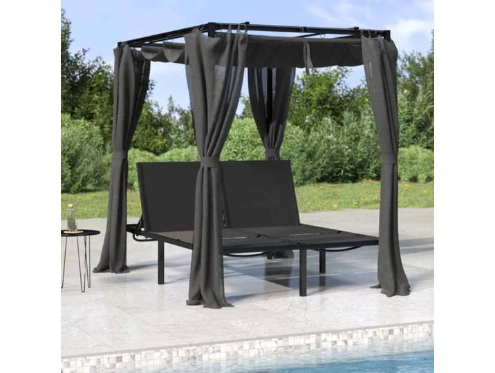 Chaise longue double avec rideaux latéraux et supérieurs 313930