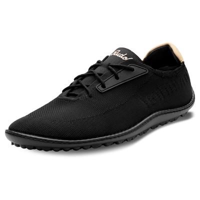 Barfußschuh LEGUANO "ADVICE", Damen, Gr. 43, schwarz, Textil, Schuhe Barfußschuh, Schnürschuh, Freizeitschuh, mit Weltneuheit Hybridsohle, für Sie&Ihn