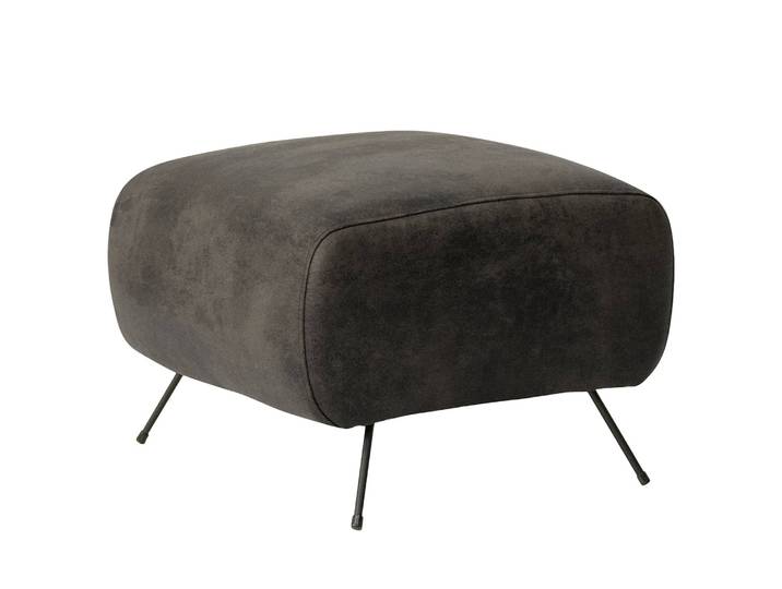 Polsterhocker Vains 57 x 59 x 46cm Grau Microfaser Goda: Anthrazit