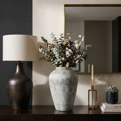 Sagebrook Home Modern Urn Terracotta Floor Vase for Living Room or Entryway Decor