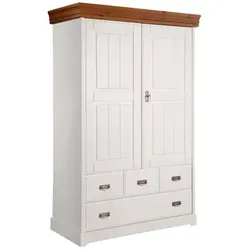 G+K Wäscheschrank Hombre 120 x 190 cm Holz Weiß
