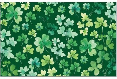 Thirstystone "Shamrocks 24 Sheet Reusable Premium Paper Stock Placemats in Resealable Storage Bag Made in The USA 17"" x 11"""