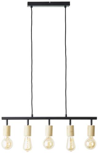 Brilliant Tiffany 99684/76 Pendelleuchte E27 28W Schwarz (matt), Natur