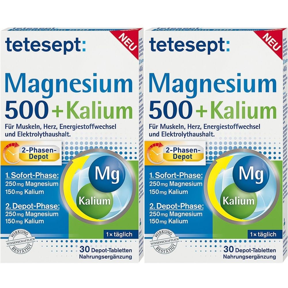 Tetesept Magnesium 500+Kalium Tabletten 2x 2x30 St