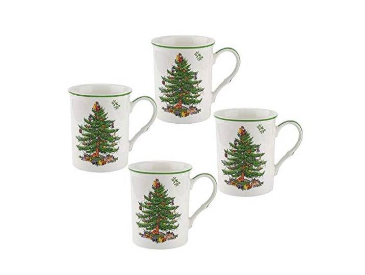 Spode Arbre de Noël S/4 TASSES 12OZ