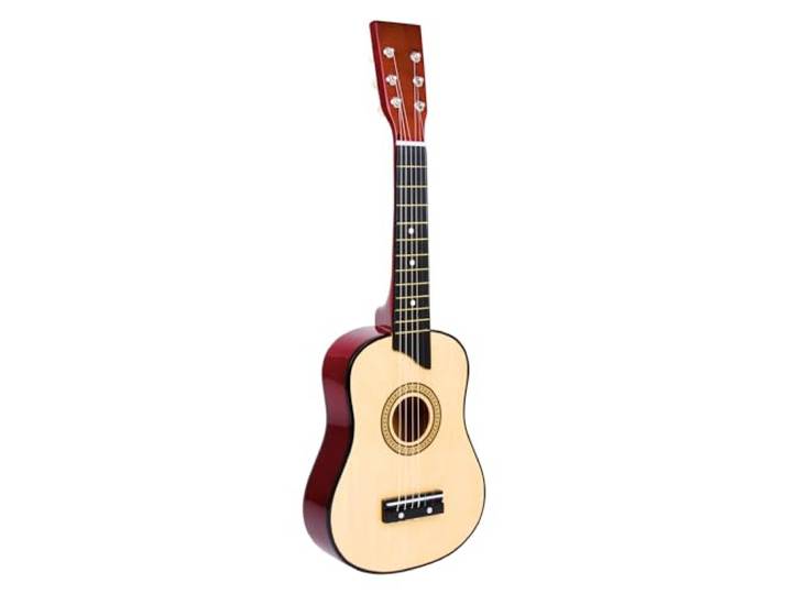 Small Foot 3307 gitaar Natuur van hout, met zes metalen snaren en plectrum, geschikt voor kinderen vanaf 3 jaar