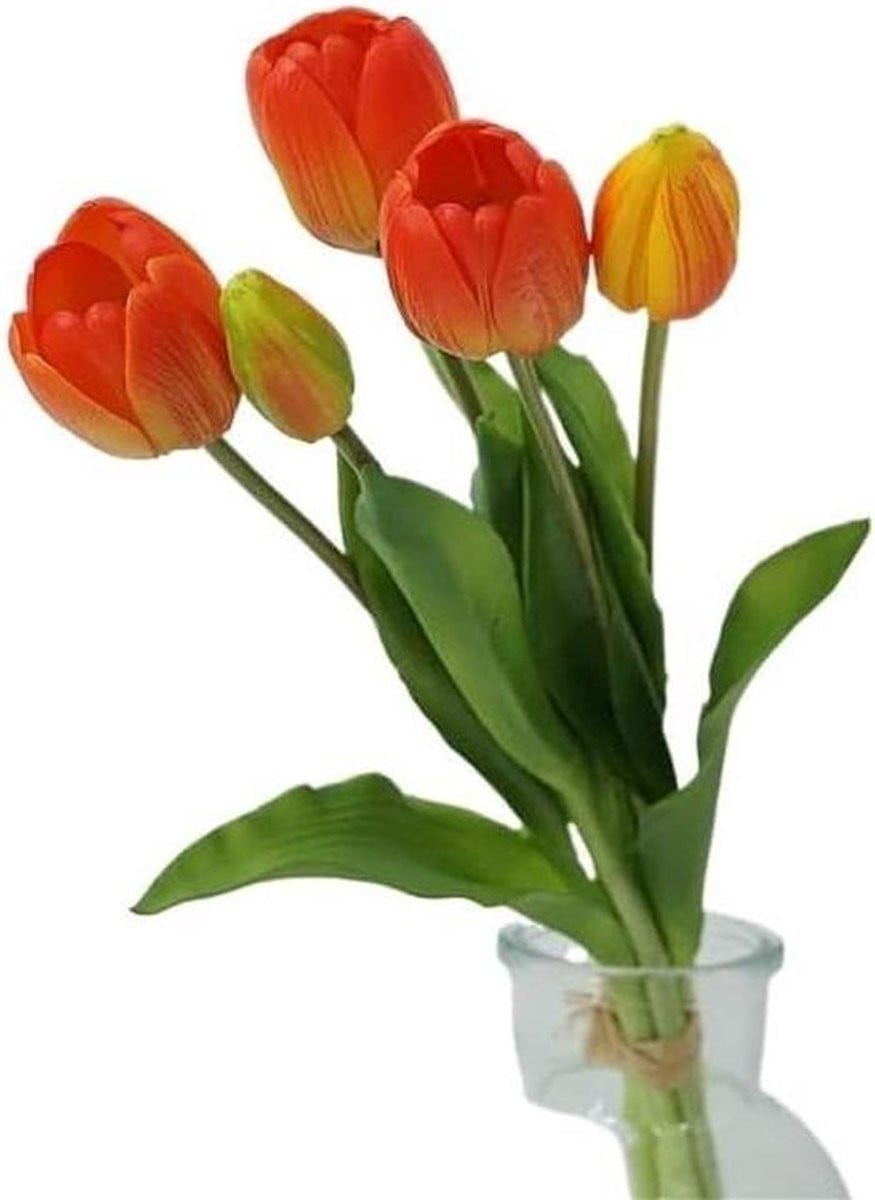 Oranje Kunstbloem Tulpenboeket voor Woonkamer Decoratie