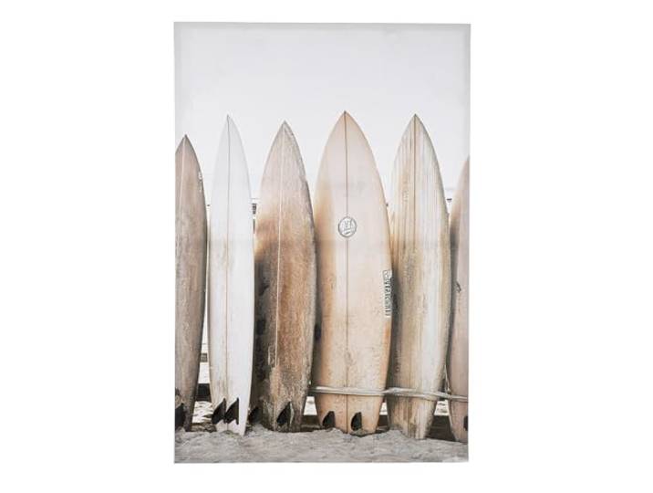 GILDE Bild Surfbretter aus Holz und Leinwand - rechteckig - strukturiert - Höhe 120cm x Breite 80cm - braun