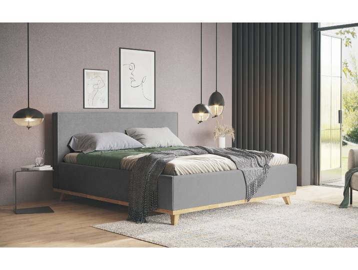 Polsterbett COTTA MILLI I wahlweise mit Bettkasten , grau (anthrazit), B:191cm H:112cm L:222cm, Betten, Polsterbett, erhältlich in den Grössen 160x200cm & 180x200cm