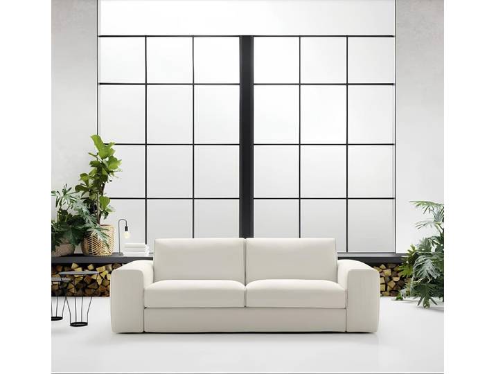 JVmoebel 3-Sitzer Weißes Sofa aus Stoff und Holz für modernes Wohnen, Made in Europa