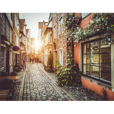 Fototapete PAPERMOON "Old Town in Belgium", bunt, B:2,5m L:1,86m, Vlies, Tapeten