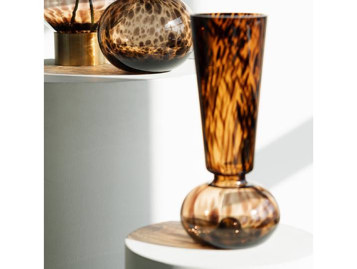 Vase Caramel Type A 16 x 35 x 16cm Marron/Noir/Marron