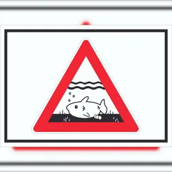 HB-Druck Achtung Laichzeit Laichschonbezirk Symbol Schild A1 (594x841mm)
