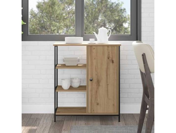 Jkghdrt Sideboard Artisan-Eiche Holzwerkstoff Metall 70x30x80 cm Stauraum Rechteckig, viel Platz, Regale und Fächer, Montage zu zweit, Indoor-Möbel