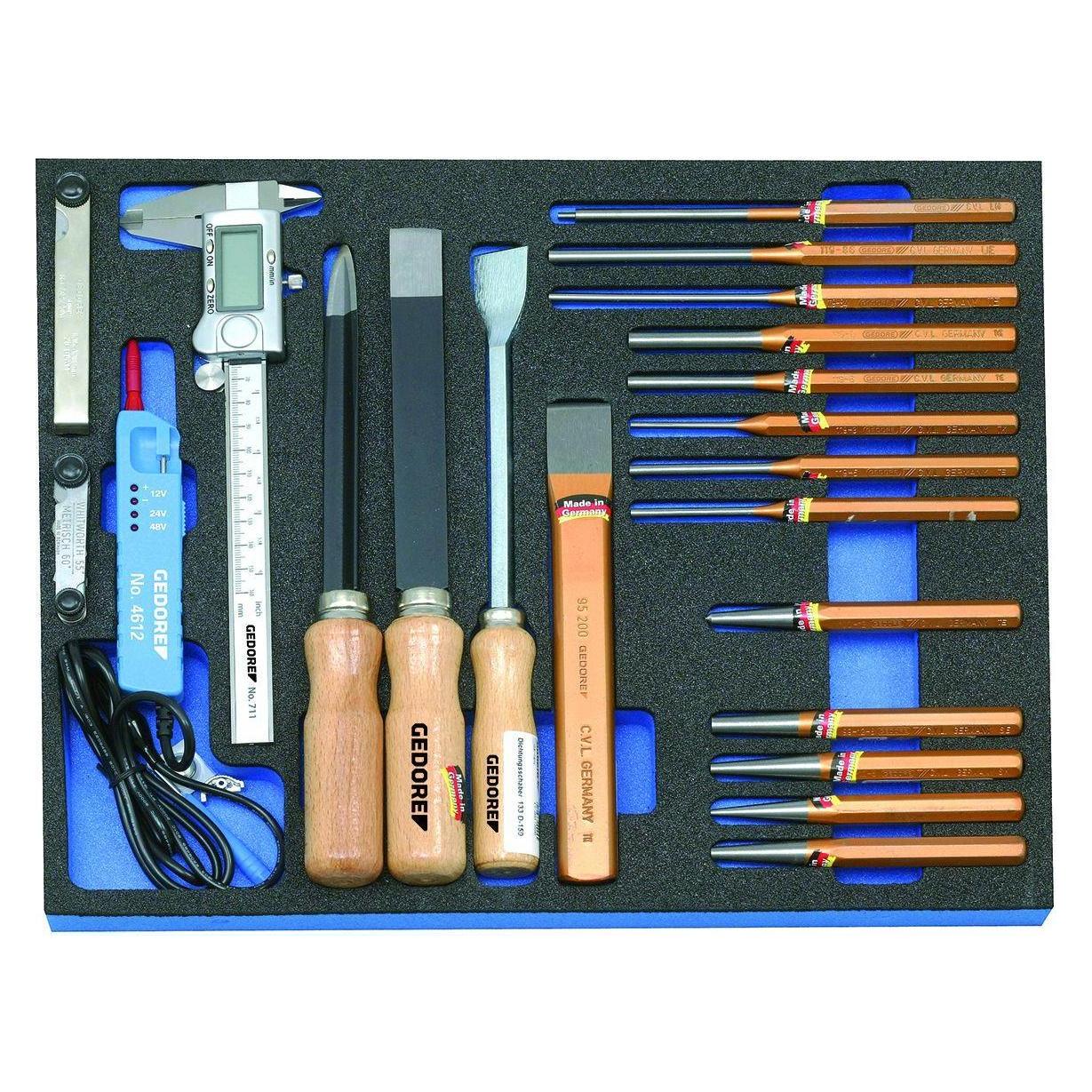 Gedore 2005 CT2-119 Werkzeugsortiment in Check-Tool-Modul, 21-teilig (2016338)