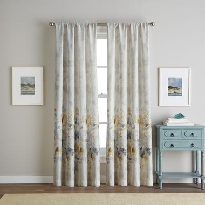 CHF Industries Watercolor Floral Flip Over Rod Pocket Single Curtain Panel