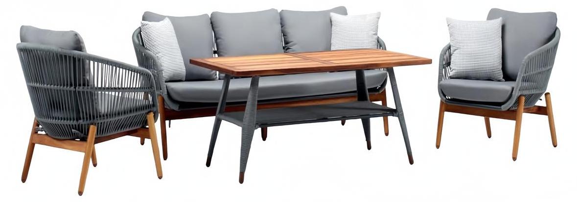 Outdoor Rattanmöbel Sitzgarnitur Terrassenmöbel Balkonmöbel Gartenmöbel 4tlg.