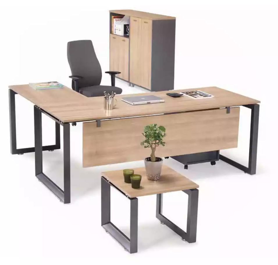 Exklusive Büromöbel Set met Hoekbureau, Commode, Salontafel en 2 Archiefkasten