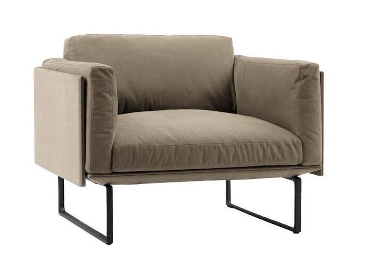 JVmoebel Sessel Metall-Design Lounge Sessel mit bequemer Polsterung in elegantem Stil (Sessel), Made in Europa