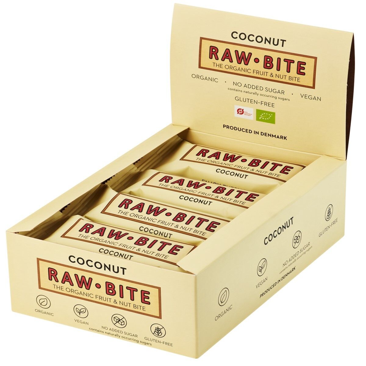 Rawbite Bio Riegel, Kokosnuss 12x50 g Riegel