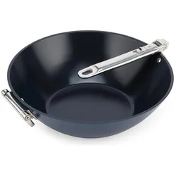 Joseph Joseph Space Wok klappbarer Griff D32cm, Pfanne + Kochtopf, Silber, Blau