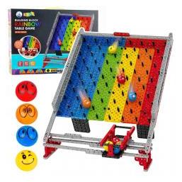 Lean Toys Regenbogen-Brettbausteine, Ballbahn, Rutsche, Ballfangspiel, 477 Teile. (66966571)