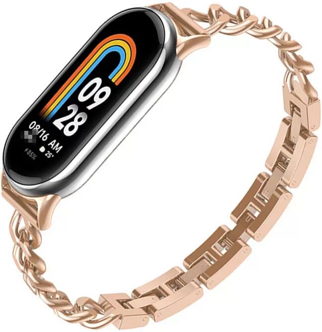 INF Metallarmband kompatibel mit Xiaomi Mi Band 8/9/10 - Elegantes Edelstahl-Armband Roségold