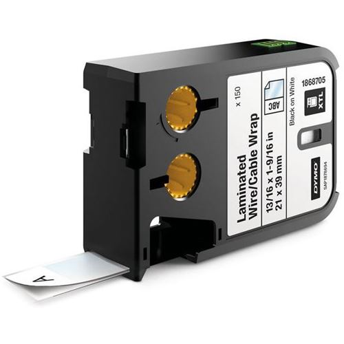 Dymo XTL Vinyl 21x39mm schwarz auf weiß 150 Stück