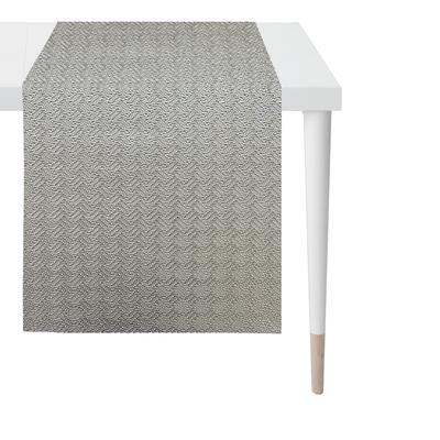 Tischläufer APELT "Metallico", beige (taupe, glänzend), B:45cm L:140cm, Polyester, Polyvinylchlorid, Tischdecken, abwaschbar