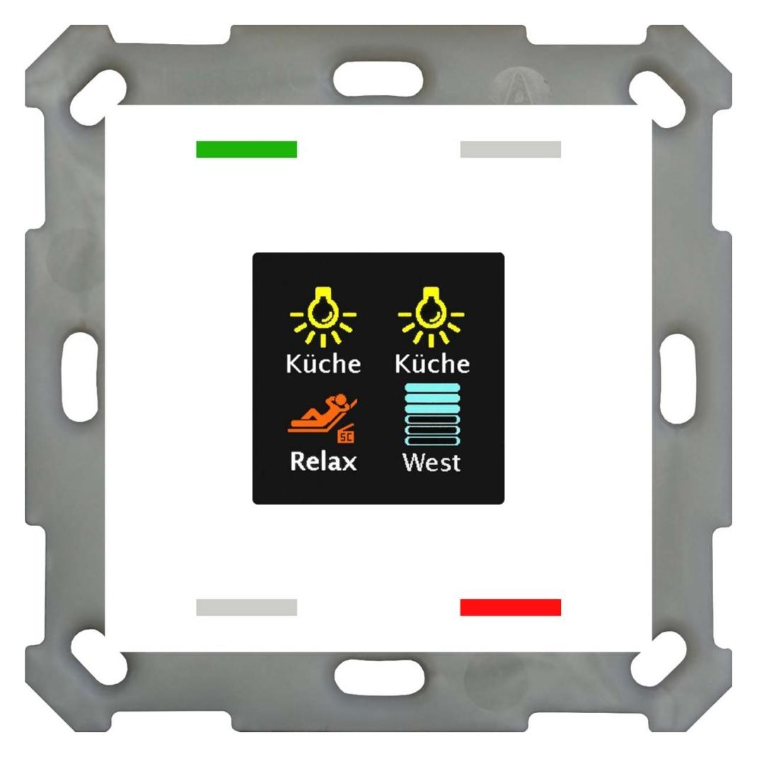 MDT BE-TAS55T4.01 Taster Smart 55 4fach m.Farbdisplay+Temp.sensor Reinweiss gl. (BE-TAS55T4.01)