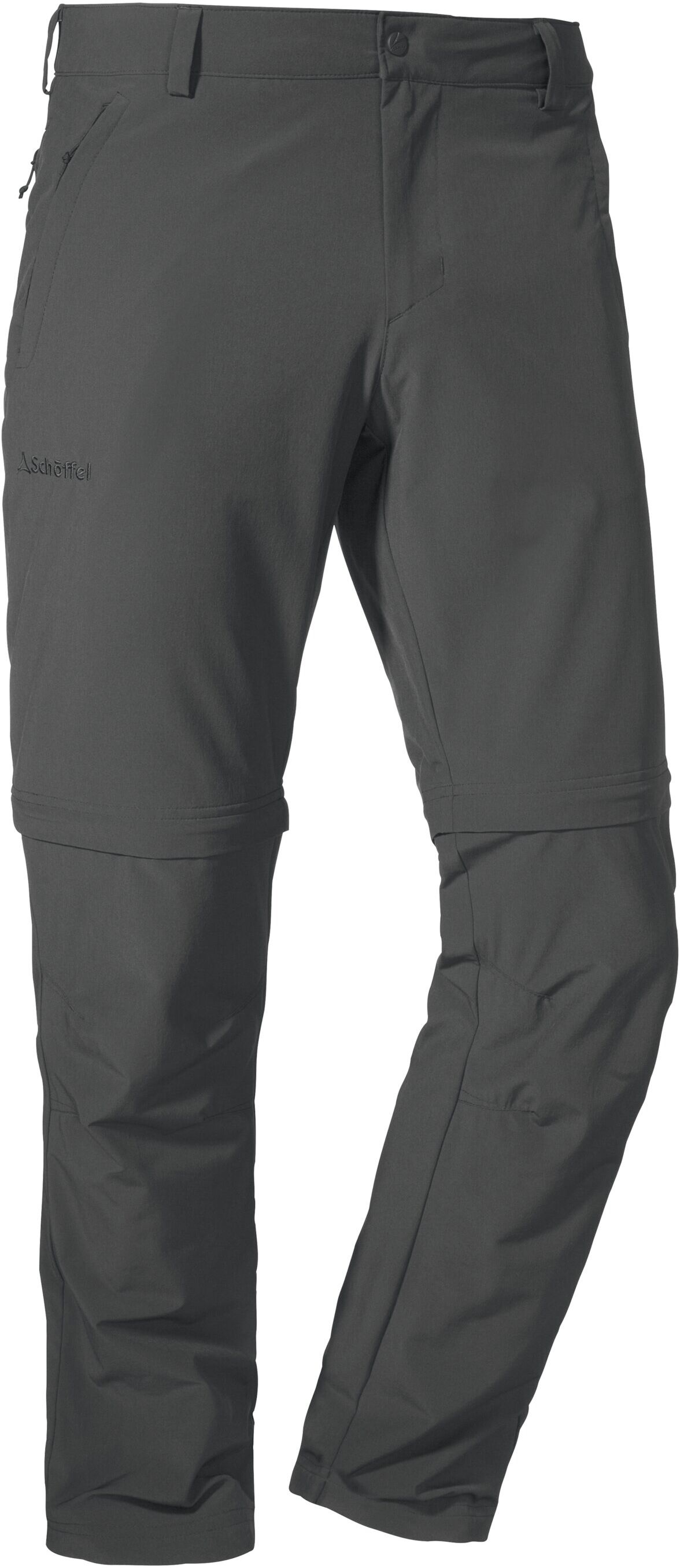 Zip-off-Hose SCHÖFFEL, Herren, Gr. 56, N-Gr, grau (asphalt), Obermaterial: 89% Nylon, 11% Elasthan, Hosen Zip-off-Hose, sportlicher Stil, für vielseitige Outdoor-Aktivitäten